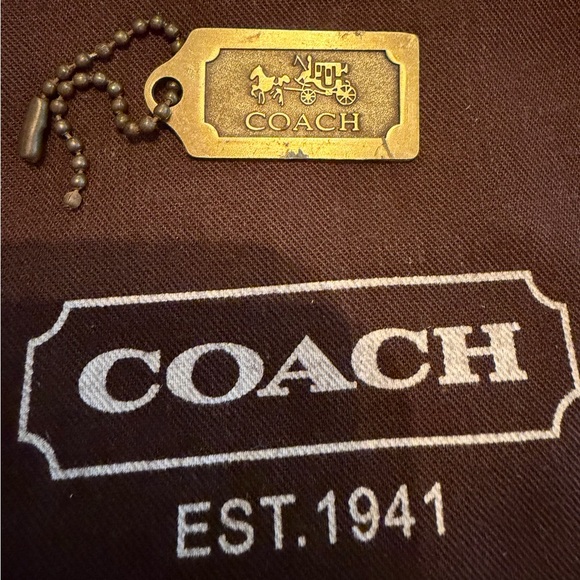 Coach Gold Horse & Carriage Logo Tag - Picture 2 of 3